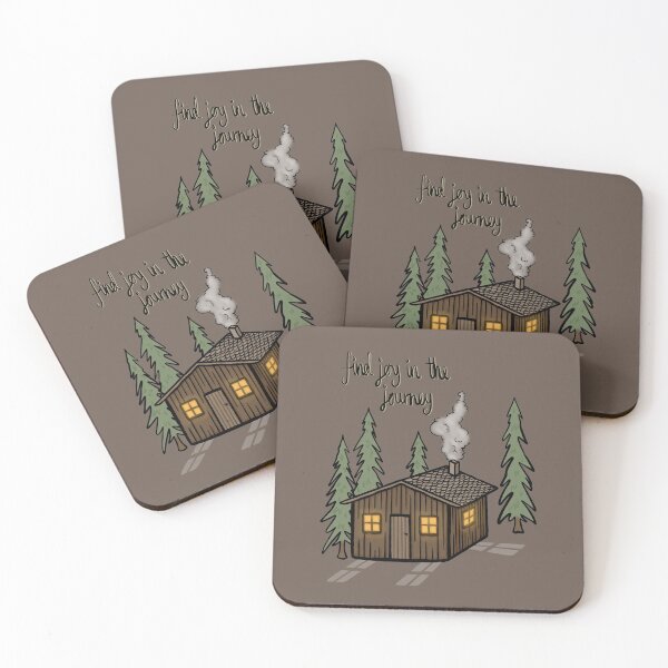 Item preview, Find Joy In The Journey Cosy Cabin in the Woods Digital Illustration designed and sold by AlmightyClaire.