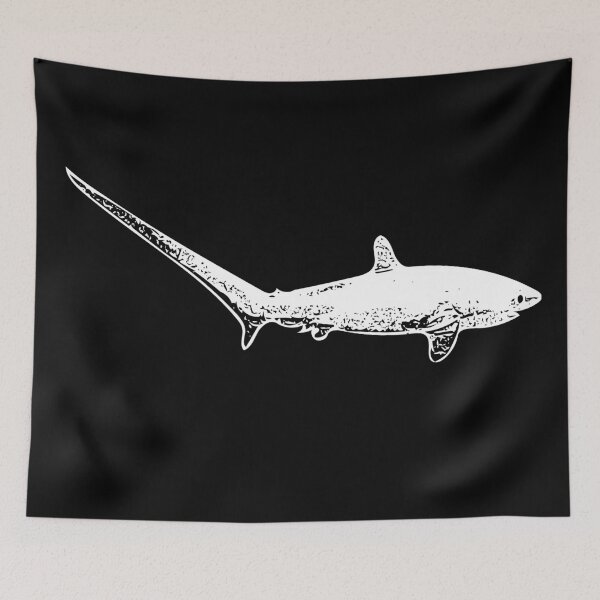 Item preview, Thesher Shark Thick White Print designed and sold by designsasstultd.