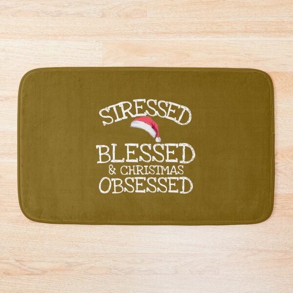 Item preview,  stressed blessed and christmas obsessed funny shirt gift designed and sold by medbouk1.
