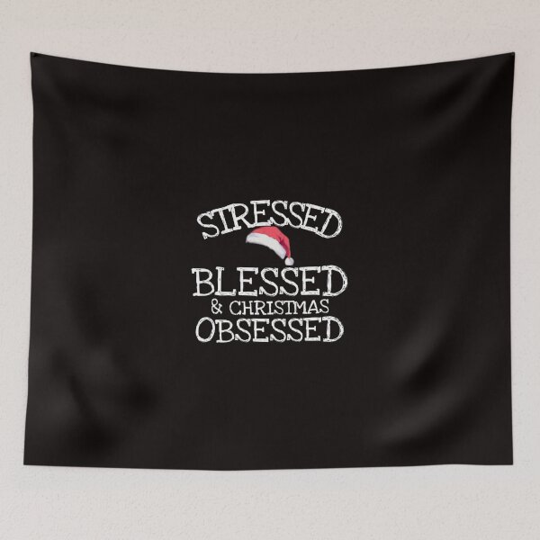 Item preview,  stressed blessed and christmas obsessed funny shirt gift designed and sold by medbouk1.