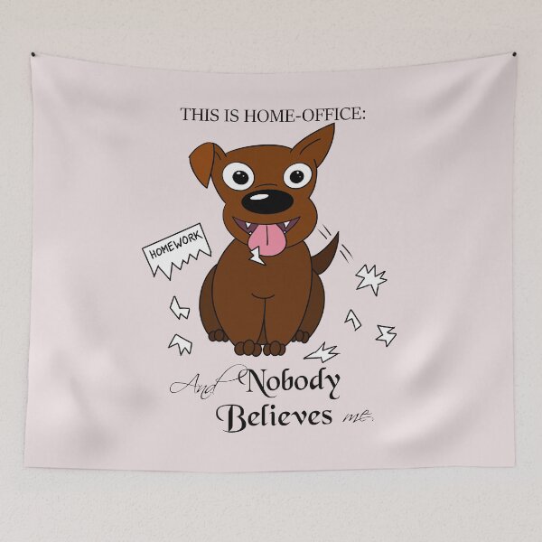 Item preview, Home office everyday homework with dog designed and sold by Naohiro.