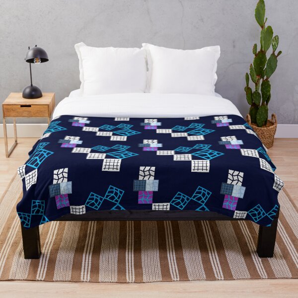 Item preview, Malla cuadrada abstracta azul oscuro designed and sold by PatternsRUs.