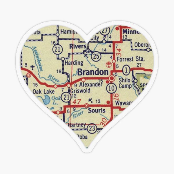 Item preview, Brandon MB Vintage Map designed and sold by Southwestsky.