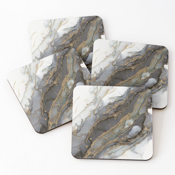 Item preview, Moody Marble Ink Gold Black designed and sold by Olga Shvartsur.