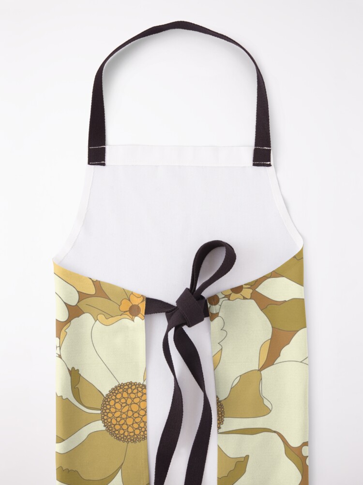 Alternate view of Brown, Orange, Ivory & Green Vintage Flower Pattern Apron