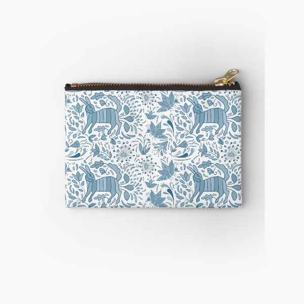 Item preview, Otomi Mexican folk art * Blue deer with flowers, traditional otomi inspired original design designed and sold by la-mexicana.