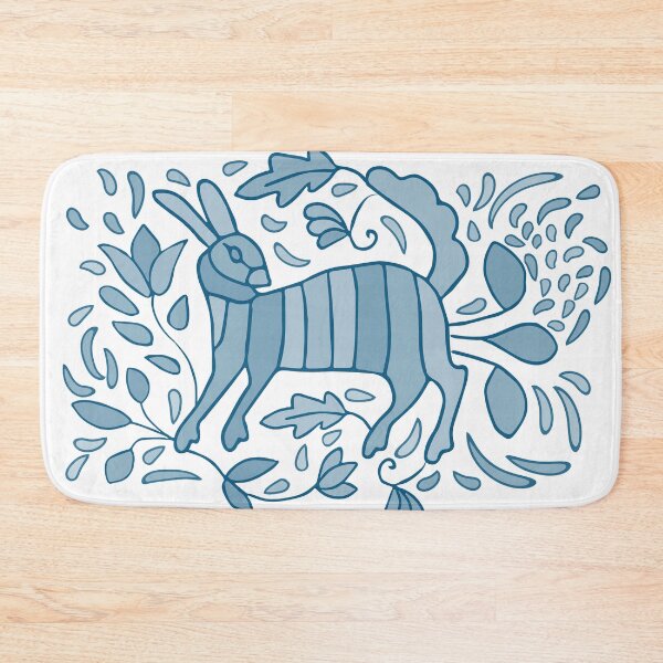 Item preview, Otomi Mexican folk art * Blue deer with flowers, traditional otomi inspired original design designed and sold by la-mexicana.