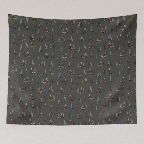 Item preview, Cosy Cabin in the Woods with Bears Digital Pattern Illustration designed and sold by AlmightyClaire.