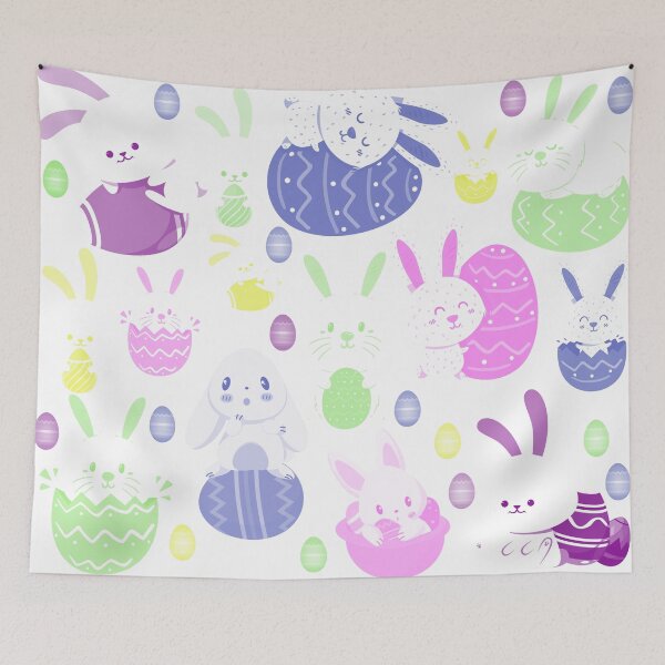 Item preview, Happy Easter Bunny and Eggs designed and sold by Crystalsgraphix.