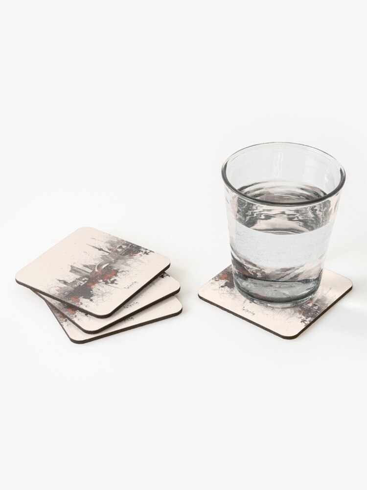 Alternate view of leipzig skyline Coasters (Set of 4)