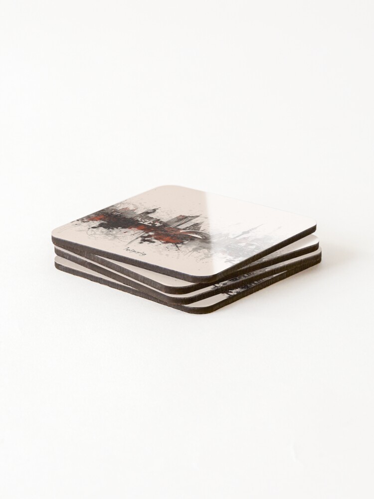 Alternate view of leipzig skyline Coasters (Set of 4)