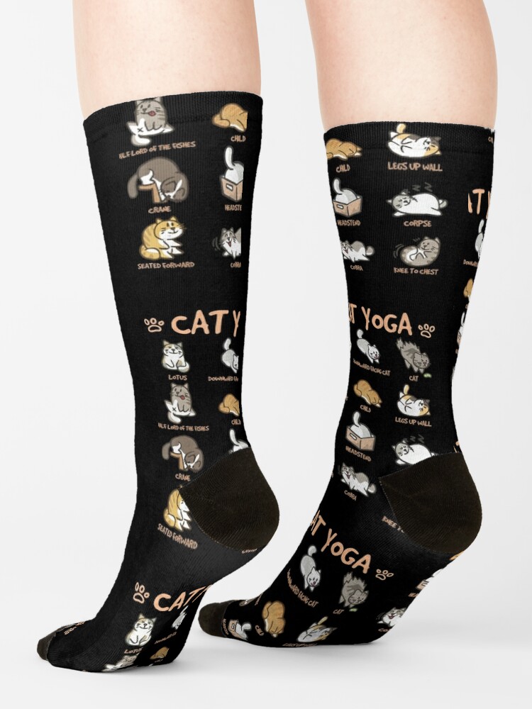 funny cats yoga Socks for Sale by mlnana