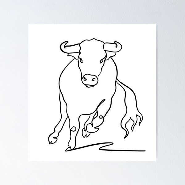 Item preview, Bull line drawing designed and sold by SibMa.