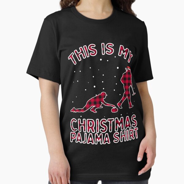 Aperçu de l'œuvre Curling Shirt Bonspiel Sports d'hiver Noël Pyjama Xmas créée et vendue par VDKMerch.