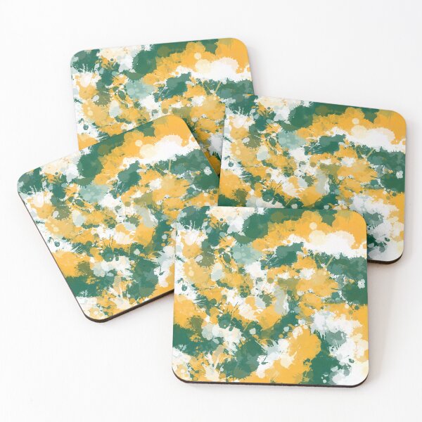 Item preview, Green White and Gold Paint Splatter designed and sold by BigTexFunkadelic.