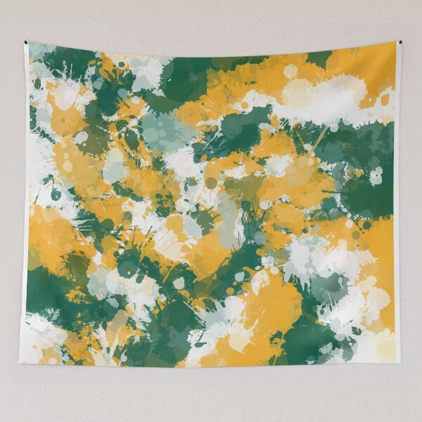 Item preview, Green White and Gold Paint Splatter designed and sold by BigTexFunkadelic.