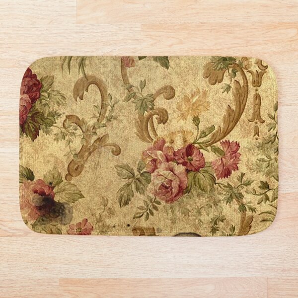 Vintage,tapestry,floral,elegant,victorian,rustic,grunge,elegant,chic Bath Mat