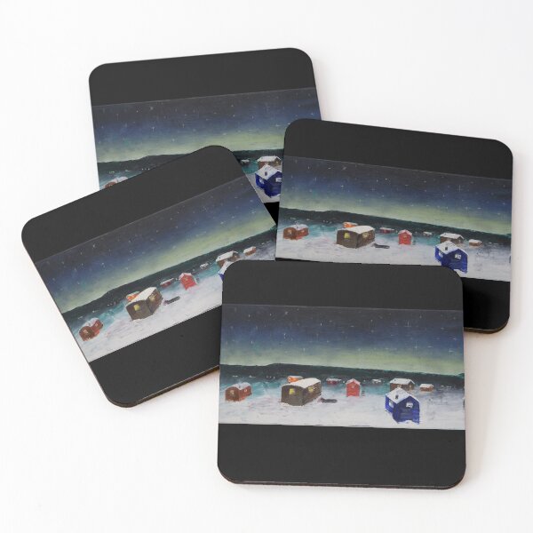 Item preview, Ice Fishing Huts at Night - North Bay Ontario designed and sold by Robert Link.
