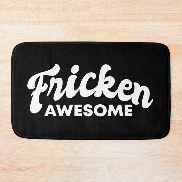 Item preview, Fricken Awesome White on black Vector Illustrated Text designed and sold by LJWDesigns.