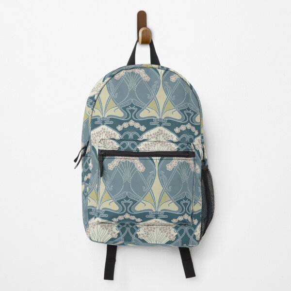 Item preview, Blue Gray, Ivory, and Olive Green Art Nouveau Vintage Floral Pattern designed and sold by Eyestigmatic.