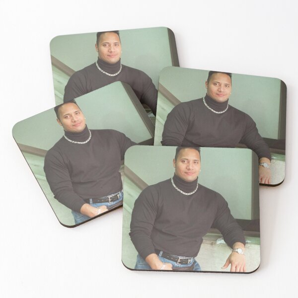 Dwayne "The Rock" Johnson: Classic 90's turtleneck photo Coasters (Set of 4)