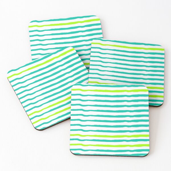 Item preview, Simple White,Turquoise & Lime | Wavy Lines Pattern designed and sold by ukoko.