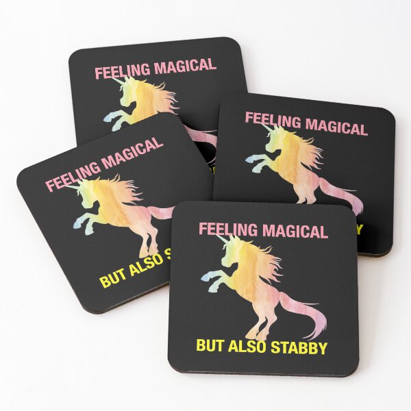 Item preview, Feeling magical but also stabby cute unicorn christmas designed and sold by chadtees.