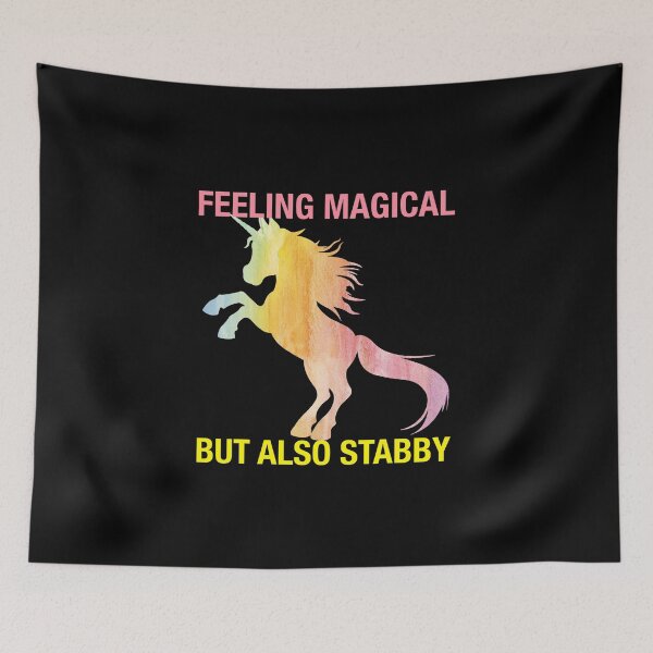 Item preview, Feeling magical but also stabby cute unicorn christmas designed and sold by chadtees.