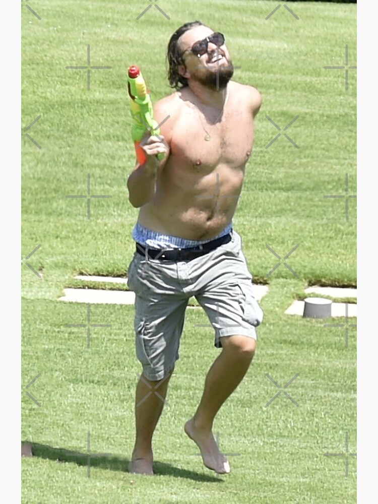 "Leonardo DiCaprio Running with Water Gun Meme" Art Print for Sale by