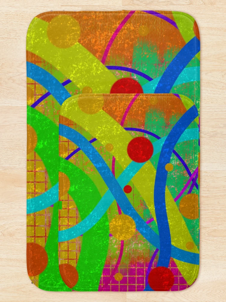 Thumbnail 5 of 6, Bath Mat, Colorful Pattern designed and sold by colorsofcherry.