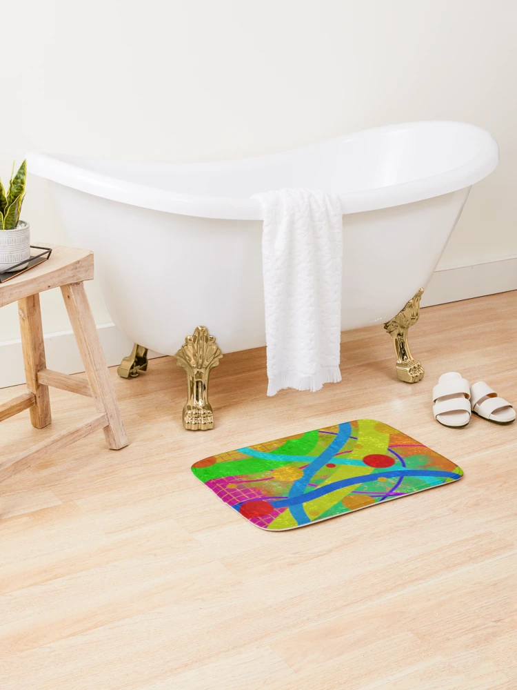 Thumbnail 2 of 6, Bath Mat, Colorful Pattern designed and sold by colorsofcherry.