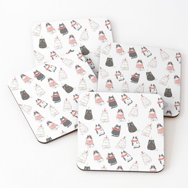 Item preview, Cute Naughty Kitties,  string lights Christmas, Cat lover Xmas designed and sold by ZEDPrintables.