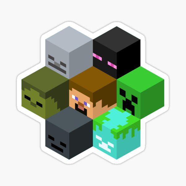 "Minecraft Heads Sticker by denislavgr Redbubble