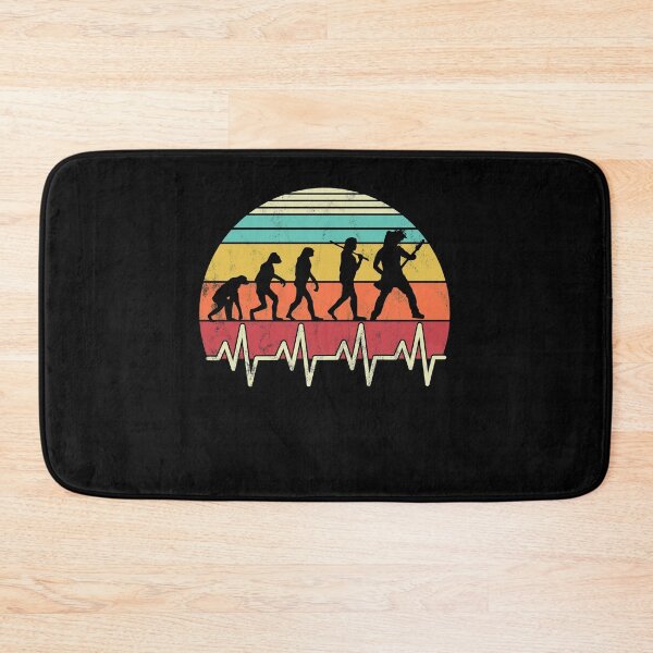 Item preview, Guitar Heartbeat Retro Vintage Guitarist Evolution Musician designed and sold by majuga.