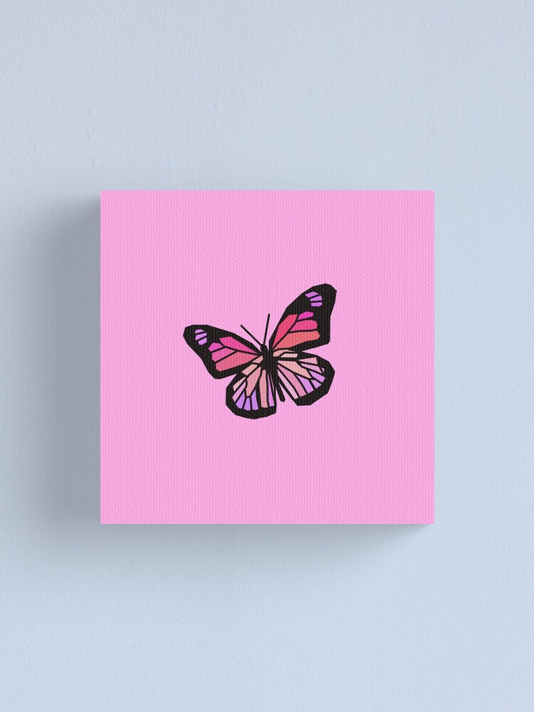 Pink butterfly with pink background | Canvas Print
