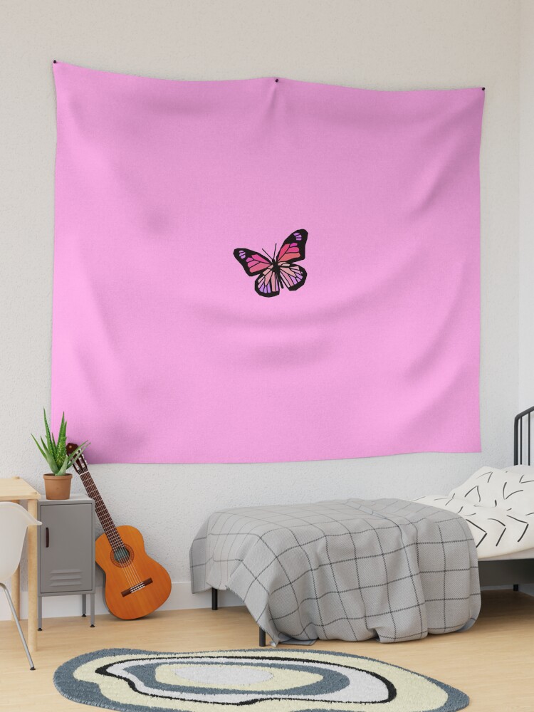 Pink butterfly tapestry sale