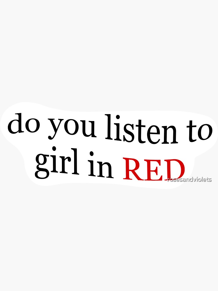 "girl in red" Sticker by rosesandviolets Redbubble