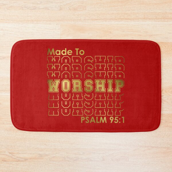 Item preview, Made To Worship - Psalm 95:1 | Christian Faith Inspiration (Red and Gold) designed and sold by 4wordsmovement.