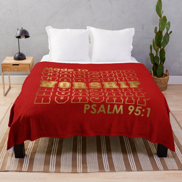 Item preview, Made To Worship - Psalm 95:1 | Christian Faith Inspiration (Red and Gold) designed and sold by 4wordsmovement.