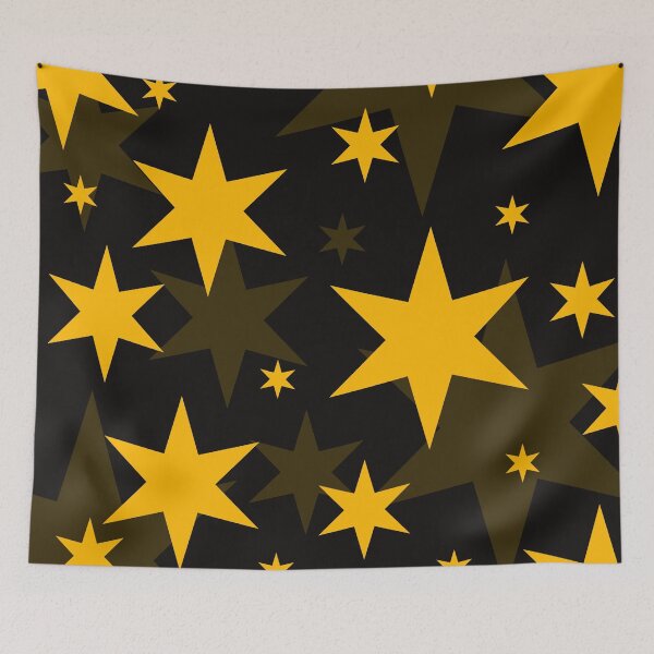 Item preview, retro pop art yellow star pattern designed and sold by pauloneill-art.