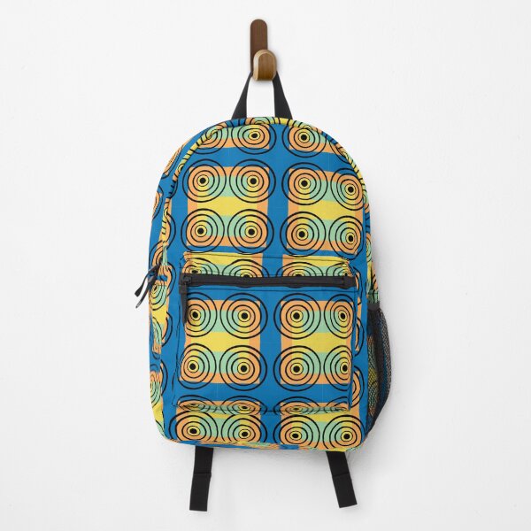 Item preview, Retro disco blue and yellow circles print designed and sold by OakendOriginals.