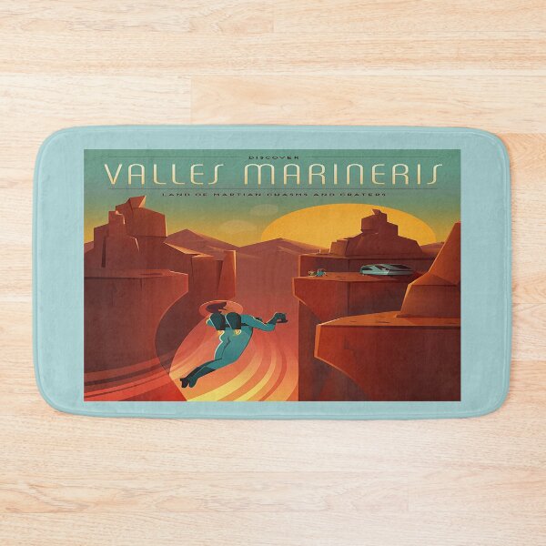 Item preview, Vintage Sci Fi Valles Marineris Travel Poster designed and sold by Slydell1.