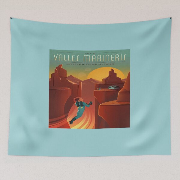 Item preview, Vintage Sci Fi Valles Marineris Travel Poster designed and sold by Slydell1.