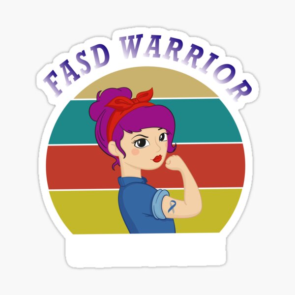 Fetal Alcohol Spectrum Disorder FASD Warrior Unbreakable Women With Vintage / FASD Awareness Gift Sticker