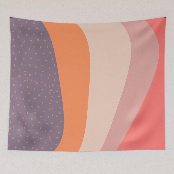 Item preview, Polka dots, mauve, blush pink, orange brick, beige stripes simple minimalist design   designed and sold by milkasweet.