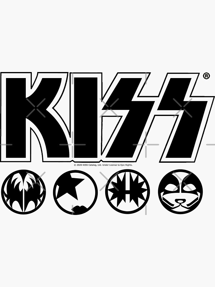 kiss-band-members-design-black-and-white-sticker-for-sale-by-designminimal-redbubble
