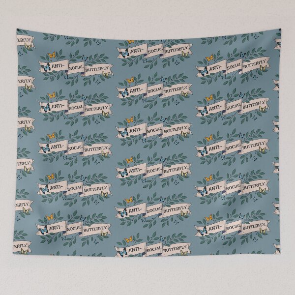 Item preview, Anti Social Butterfly / Mental Health / Feminist / Girl Power / Banner designed and sold by artenvironments.
