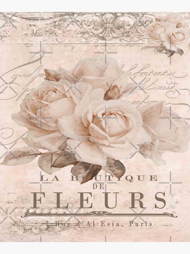 "french vintage roses" Mounted Print for Sale by love999 Redbubble