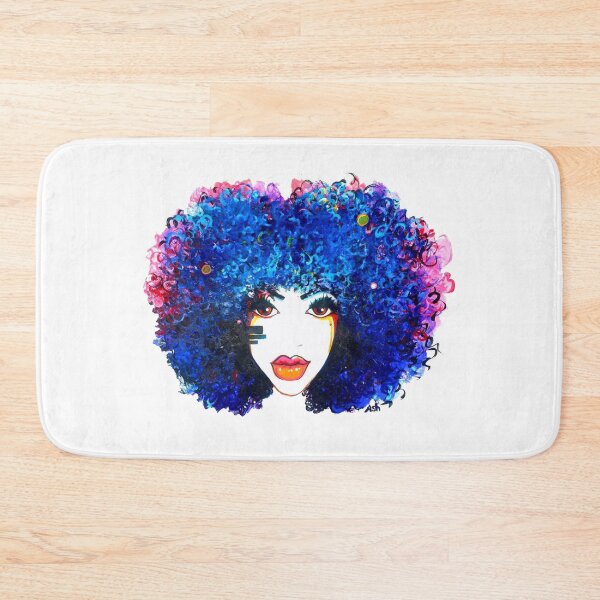 Item preview, Blue Afro Curly Hair Girl Brown Eyes Natural Hair Queen  designed and sold by EllenDaisyShop.