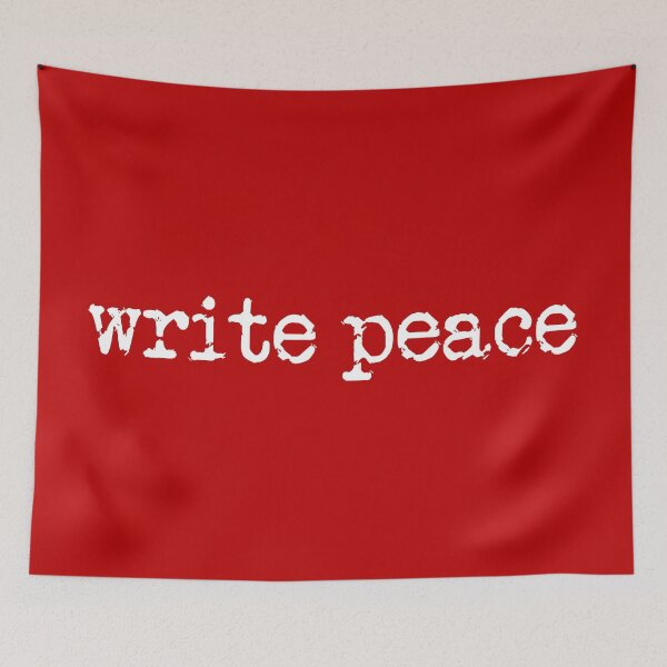 Item preview, write peace in white on red designed and sold by TeaRoseWriter.